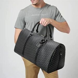 Men's Travel Duffel Bag Leather Large Capacity Weekend Luggage Tote Bag